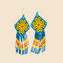 Load image into Gallery viewer, Wixrarika (Huichol) Rainbow Warrior Earrings