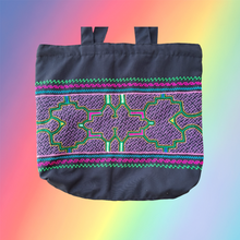 Load image into Gallery viewer, Shipibo Embroidered Sacred Tote Bag - Purple Haze