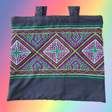 Load image into Gallery viewer, Shipibo Embroidered Sacred Tote Bag - Jungle Dance
