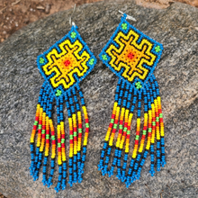 Load image into Gallery viewer, Wixrarika (Huichol) Rainbow Warrior Earrings