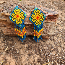 Load image into Gallery viewer, Wixrarika (Huichol) Rainbow Warrior Earrings