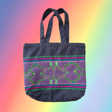 Load image into Gallery viewer, Shipibo Embroidered Sacred Tote Bag - Purple Haze