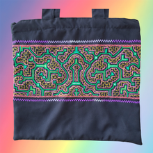Load image into Gallery viewer, Shipibo Embroidered Sacred Tote Bag - Neon Vision
