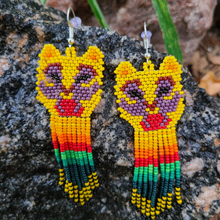 Load image into Gallery viewer, Wixrarika (Huichol) Lion Bird Earrings