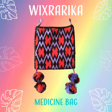 Load image into Gallery viewer, Wixrarika Sacred Bag Purple & Red Pom Poms
