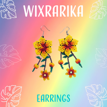 Load image into Gallery viewer, Wixrarika (Huichol) Yellow Flower Earrings