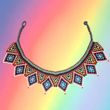 Load image into Gallery viewer, Huni Kuin Choker Necklace Rainbow
