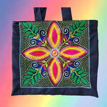 Load image into Gallery viewer, Shipibo Embroidered Sacred Tote Bag - Flor
