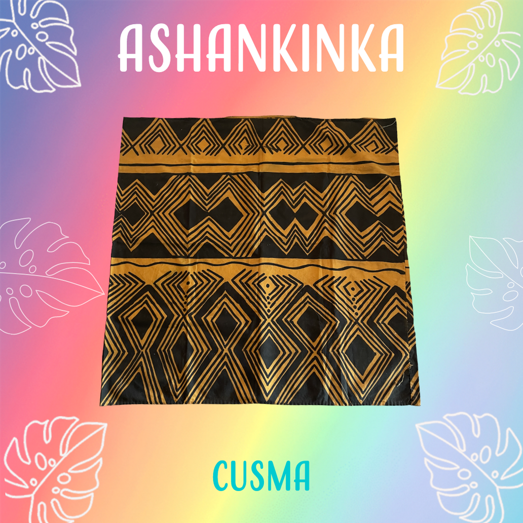 Ashaninka Women's Cushma (Ceremonial Robe) Orange and Black Sacred Kene