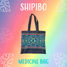 Load image into Gallery viewer, Shipibo Embroidered Sacred Tote Bag - Neon Serpent
