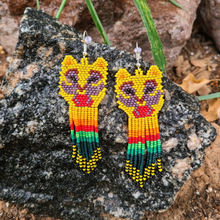 Load image into Gallery viewer, Wixrarika (Huichol) Lion Bird Earrings
