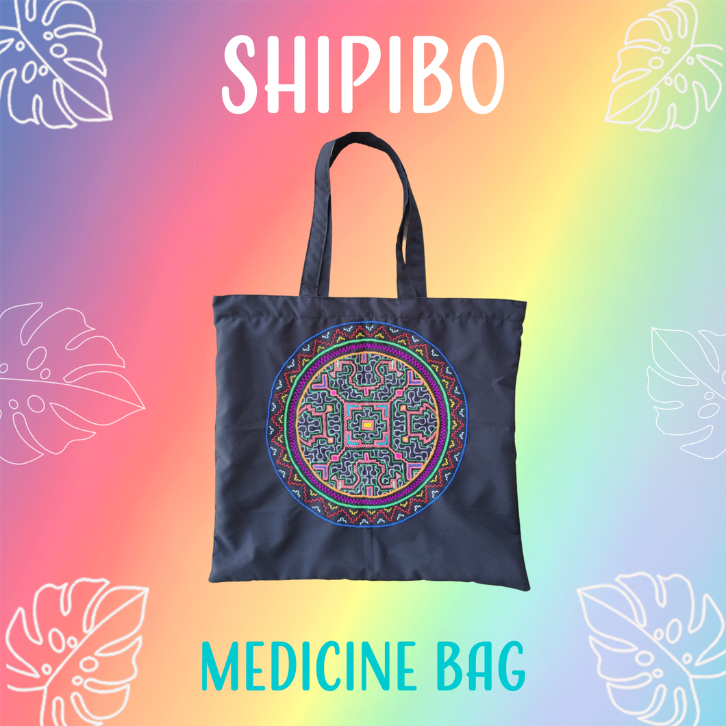 Shipibo Embroidered Sacred Tote Bag - Shaman's Vision