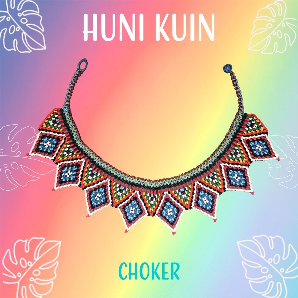 Huni Kuin Choker Necklace Rainbow