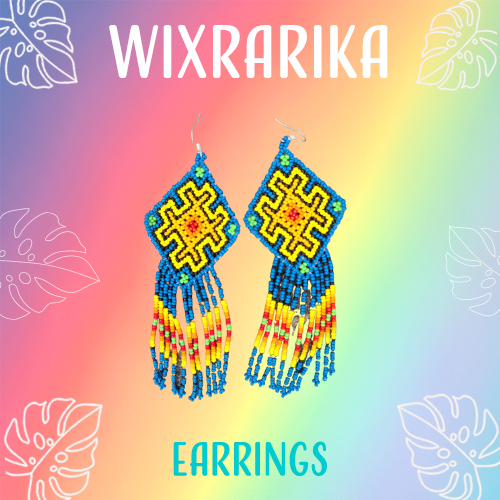 Wixrarika (Huichol) Rainbow Warrior Earrings