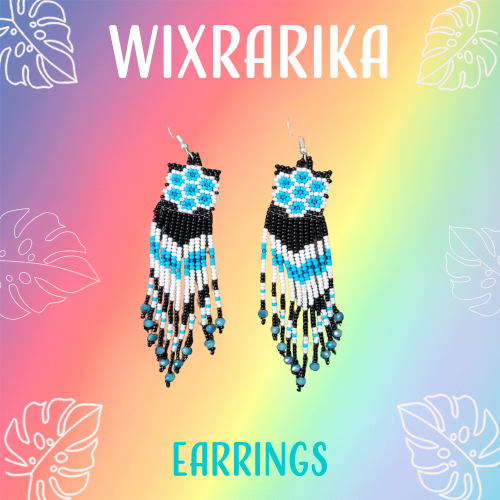 Wixrarika (Huichol) Blue Sky Peyote Earrings