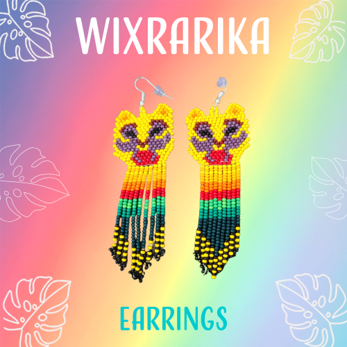Wixrarika (Huichol) Lion Bird Earrings
