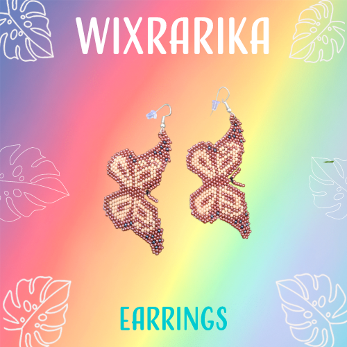 Wixrarika (Huichol) Golden Butterfly Earrings