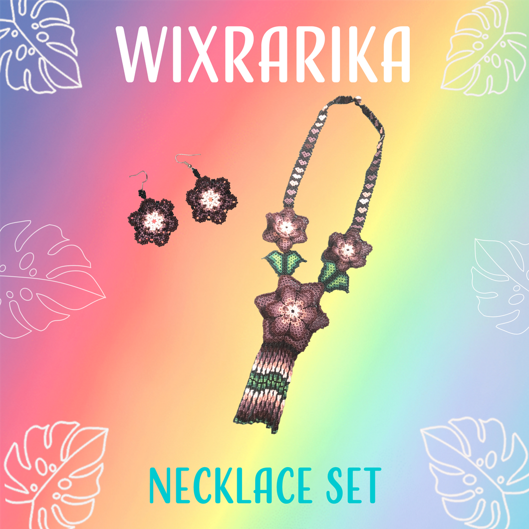Wixrarika (Huichol) Necklace and Earring Kit - Purple