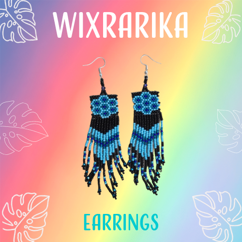 Wixrarika (Huichol) Blue Peyote Earrings