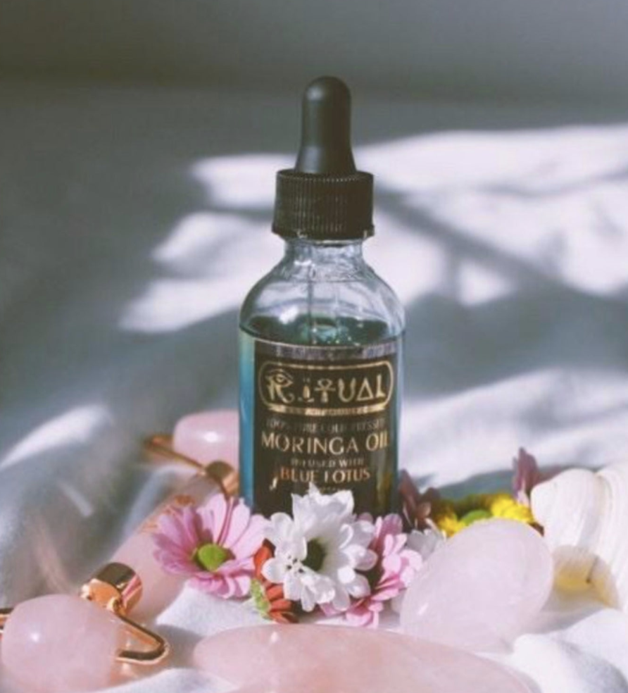 Ritual Oils - 100% Pure Cold-Pressed Moringa Oil Infused With Blue Lotus - 2oz/60ml