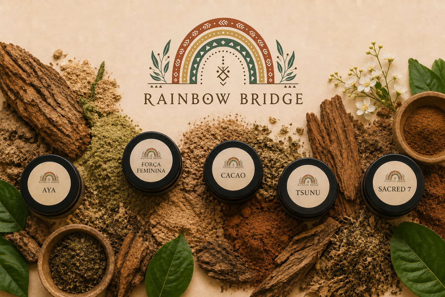 Rainbow Bridge Hapé apothecary with traditional botanical blends